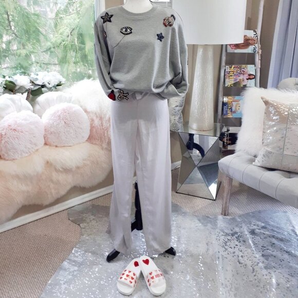 EUC Joe Fresh grey silver pajama sleepwear loungewear pants, L - Picture 5 of 10